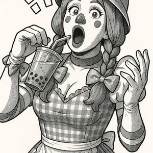 Black and White Pop Art Illustration